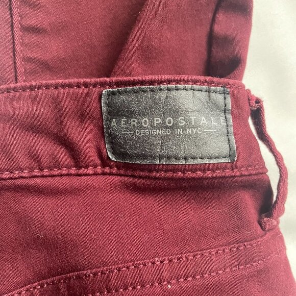 Aeropostale Womens 000 Burgundy‎ High Waisted Jegging - Picture 9 of 11